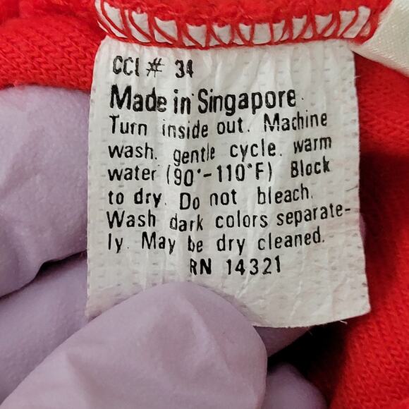 Vintage Y2K MOD Blank Sweatshirt Womens Small 18x22 Red Raglan - Picture 6 of 13